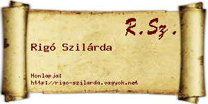 Rigó Szilárda névjegykártya